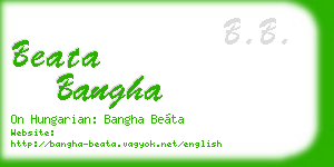 beata bangha business card